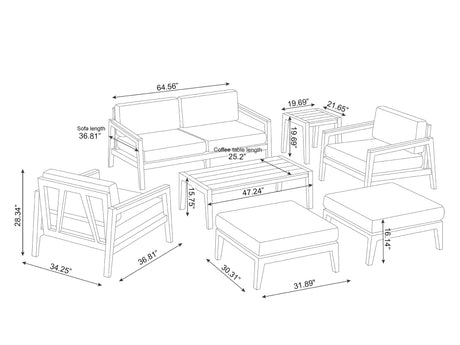 Lakeside 6 Seater Chat Set with Coffee Table and Side Table