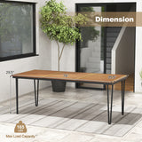 79 Inch 8-Person Outdoor Dining Table with 1.9 Inch Umbrella Hole