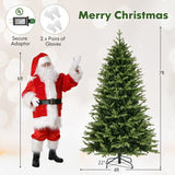 7 Feet Artificial Xmas Tree Hinged with 11 Lighting Modes and Remote Control-7 ft