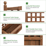 Wood Planter Box with Trellis Weather-resistant Outdoor