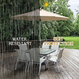 9 Feet Patio Outdoor Market Umbrella with Aluminum Pole without Weight Base-Beige