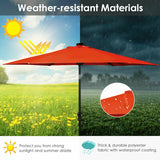 9' Patio LED Solar Umbrella with Crank-Orange