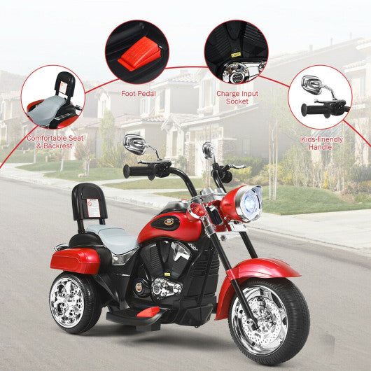 6V 3 Wheel Kids Motorcycle-Red