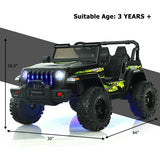 12V Kids Ride-on Jeep Car with 2.4 G Remote Control-Black & Green