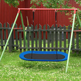 60 Inch Saucer Surf Outdoor Adjustable Swing Set-Blue+Black