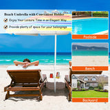 7.2 Feet Portable Outdoor Beach Umbrella with Sand Anchor and Tilt Mechanism-Multicolor