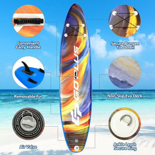Inflatable Stand Up Paddle Board with Backpack and Aluminum Paddle Pump-M