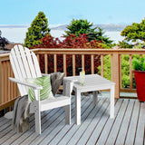 Acacia Wood Outdoor Adirondack Chair with Ergonomic Design-White