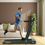 4.75HP 2 In 1 Folding Treadmill with Remote APP Control-Green