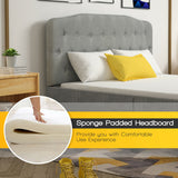 Queen Upholstered Headboard with Adjustable Heights-Light Gray