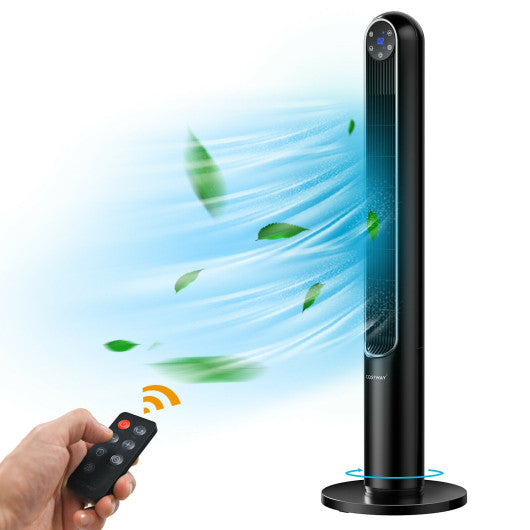 42 Inch 80 Degree Tower Fan with Smart Display Panel and Remote Control-Black