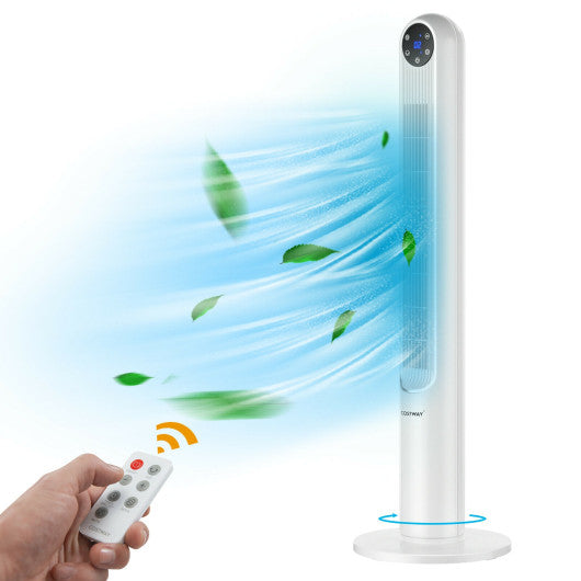 42 Inch 80 Degree Tower Fan with Smart Display Panel and Remote Control-White