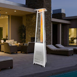 42 000 BTU Stainless Steel Pyramid Patio Heater With Wheels