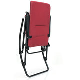 Foldable Rocking Padded Portable Camping Chair with Backrest and Armrest -Red