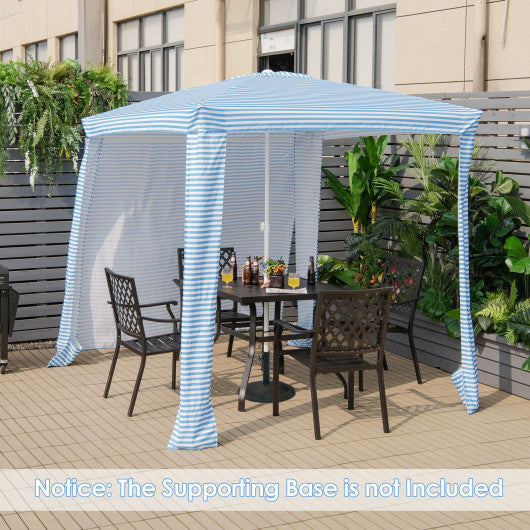 6.6 x 6.6 Feet Foldable and Easy-Setup Beach Canopy With Carry Bag-Blue