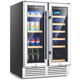 24 Inch Dual Zone Wine and Beverage Cooler-Silver