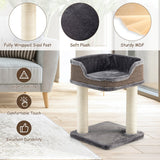 Multi-Level Cat Climbing Tree with Scratching Posts and Large Plush Perch-Gray
