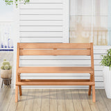 2-Person Indonesia Teak Wood Folding Outdoor Benches with Slatted Seat