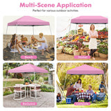 10 x 10 Feet Outdoor Instant Pop-up Canopy with Carrying Bag-Pink