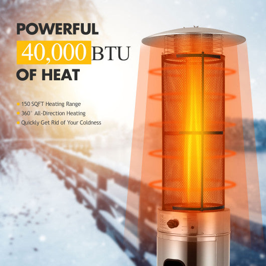 40000 BTU Stainless Steel Round Glass Tube Patio Heaters