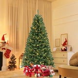 6/7/8 FT Artificial Christmas Tree with 568/830/1182 Branch Tips and 200/250/400 Warm White LED Lights-L