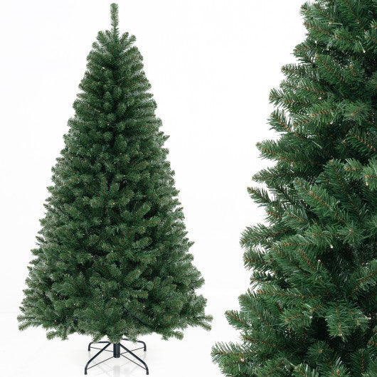 6/7/8 FT Artificial Christmas Tree with 568/830/1182 Branch Tips and 200/250/400 Warm White LED Lights-L