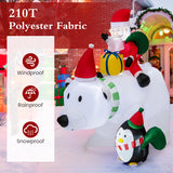 7 Feet Inflatable Santa Claus Riding Bear with Penguin Gift Bags and Gift Box