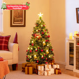 5 Feet Artificial Christmas Tree with Red Berries and Kerosene Lamps