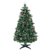 5 Feet Artificial Christmas Tree with Red Berries and Kerosene Lamps