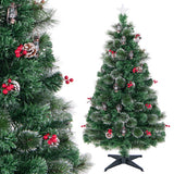 5 Feet Artificial Christmas Tree with Red Berries and Kerosene Lamps