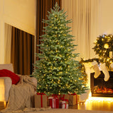 5/6/7 Feet Artificial Christmas Tree with 1426/2116/3156 Lush PVC and 200/300/400 Warm White LED Lights-L
