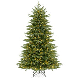5/6/7 Feet Artificial Christmas Tree with 1426/2116/3156 Lush PVC and 200/300/400 Warm White LED Lights-L