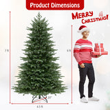 5/6/7 Feet Artificial Christmas Tree with 1426/2116/3156 Lush PVC and 200/300/400 Warm White LED Lights-L