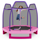 7 Feet Kids Recreational Bounce Jumper Trampoline-Pink