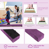 7 Feet Folding Portable Floor Balance Beam with Handles for Gymnasts-Purple