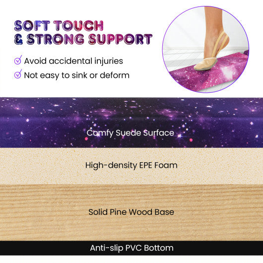 7 Feet Folding Portable Floor Balance Beam with Handles for Gymnasts-Transparent