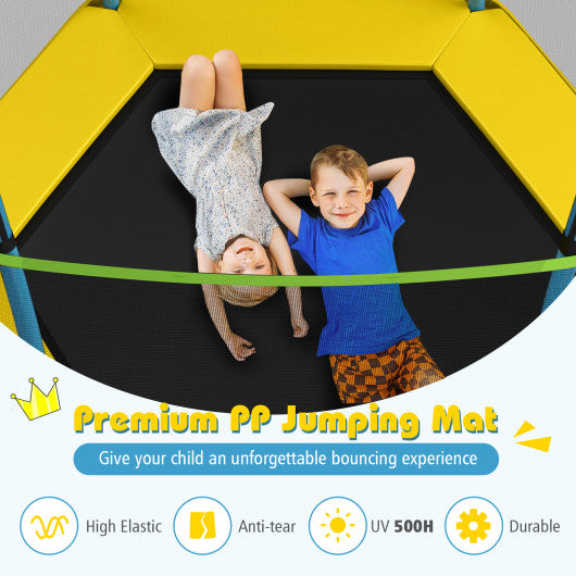 7 Feet Kids Recreational Bounce Jumper Trampoline-Yellow