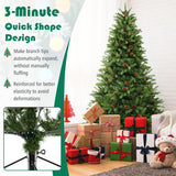 6/7 FT Artificial Christmas Tree with Pine Cones and Adjustable Brightness-7 ft
