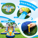 7-In-1 Water Slide Park with Splash Pool and Water Cannon with 680W Blower
