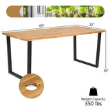 7 Pieces Patio Rattan Dining Set with Umbrella Hole-L-shaped Handrail