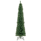 5/6/7/8 Feet Pencil Christmas Tree with 295/392/523/671 Memory Wire Branch Tips and Upgraded Metal Stand-7 ft