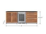 Outdoor Kitchen Stainless Steel 5 Piece Cabinet Set with 3-Drawer, 2-Door Cabinet, Countertops and Fridge