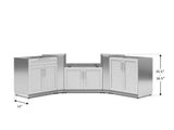 Outdoor Kitchen Stainless Steel 5 Piece Cabinet Set with 2-Door, Bar, Grill and Corner Cabinets