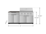 Outdoor Kitchen Stainless-Steel 4 Piece Cabinet Set with Bar, Grill Cabinet, Performance Grill, and Countertop