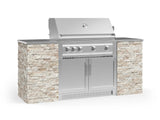 Outdoor Kitchen Signature Series 6 Piece Cabinet Set with Platinum Grill and Grill Cabinet