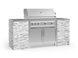 Outdoor Kitchen Signature Series 6 Piece Cabinet Set with Platinum Grill and Grill Cabinet