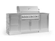 Outdoor Kitchen Signature Series 6 Piece Cabinet Set with Platinum Grill, 3 Drawer, 1 Door and Grill Cabinet