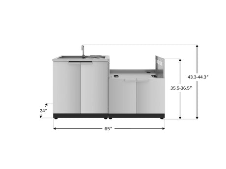 Outdoor Kitchen Stainless Steel 2 Piece Cabinet Set with Sink and Grill Cabinet