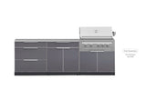 Outdoor Kitchen Aluminum 3 Piece Cabinet Set with 3-Drawer, Bar and Grill Cabinet