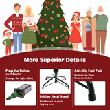 Pre-lit Christmas Tree with 280 Warm White LED Lights and 8 Lighting Modes-7 ft